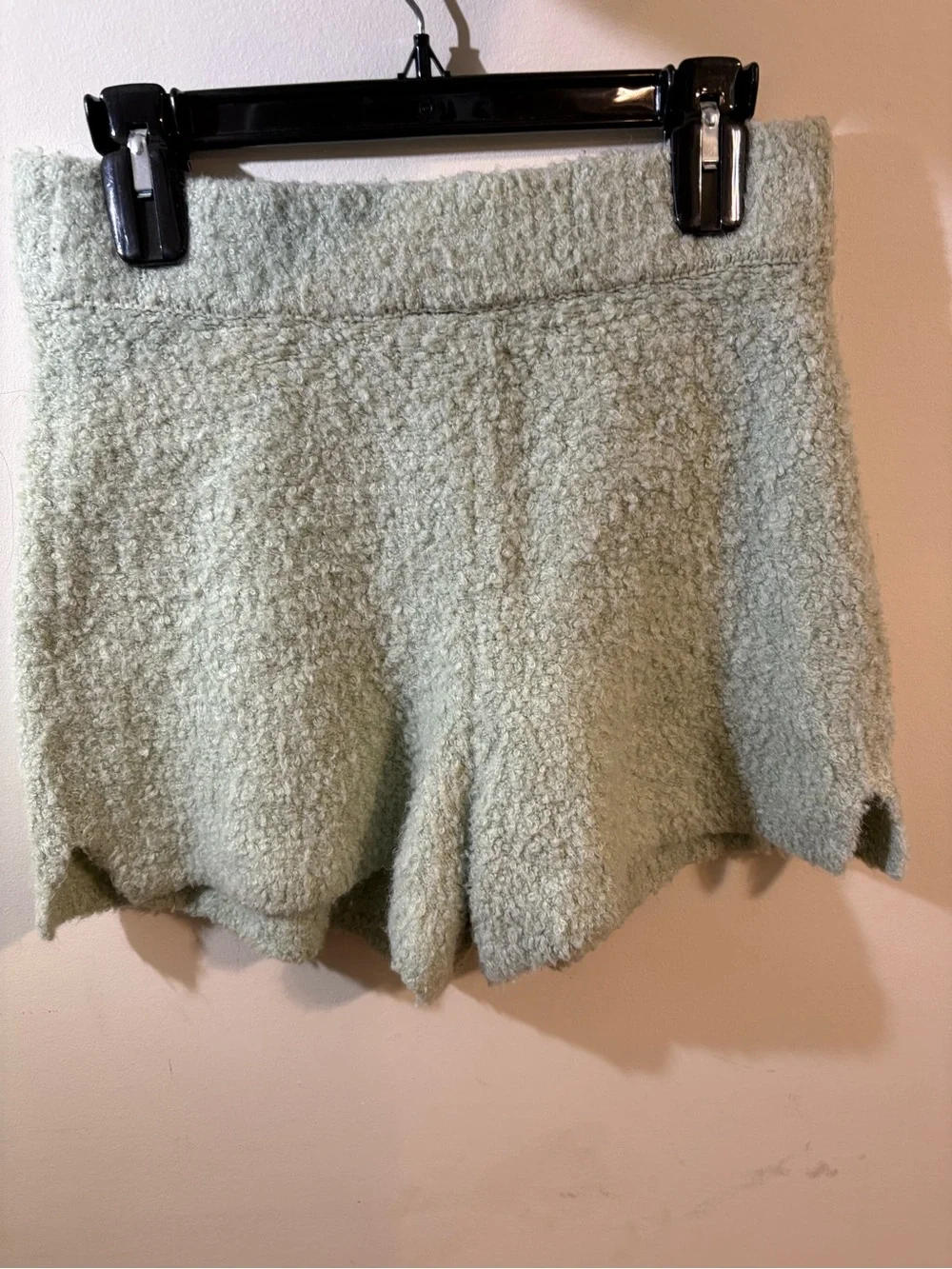 Abercrombie & Fitch textured knit crop top shorts set‎ light sage green size S/M